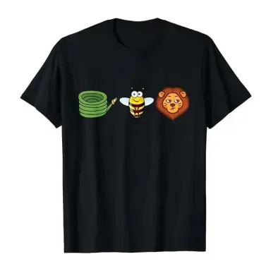 Hose Bee Lion Mens T Shirts Cotton Short Sleeve T-Shirt Crew Neck Tees Casual Shirt