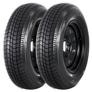 2PCS  ST205/75D15 Trailer Tire and Wheels 5 Lug on 4.5 in PCD 15\" Rims Load Range C