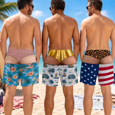 John Pork Men's Beach Swim Trunks - Quick-Dry, Printed, Casual Fashion Style with Pockets & Drawstring - Men's Clothing, Swimsuits for Sports & Outdoor Use