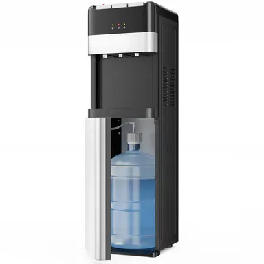 5 Gal Bottom-Loading Water Cooler Dispenser, 3 Temperature Settings (Hot, Room, Cold), Child Safety Lock, Stainless Steel for Home, Office
