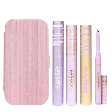 tarte's eyes on me mascara & liner clutch - tartelette tubing primer, mascara & eyeliner, 2 free + clutch