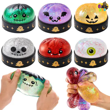 Halloween Dumpling Stress Relief Toys, 1pcs/3pcs/6pcs/8pcs/12pcs with Steamer Storage Boxes,Slow‑rebound maltose squishy toys, ideal for Halloween party gifts, featuring grimace pumpkin and little devil designs，12pcs Mini Dumpling(5cm）