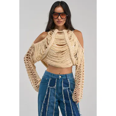 CATCHING FEELING FRINGE SWEATER