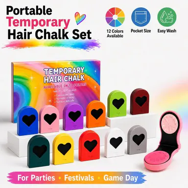 6/12 Colors Temporary Hair Chalk Hair Dye, Washable Hair Color Makeup For Sport Events Halloween Christmas Birthday Cosplay Festivals Hair DIY Party