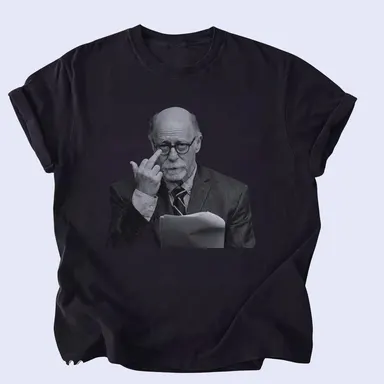 Dr. Donald Condie Middle Finger Courtroom Lawyer Portrait Comfy Tee Pure Cotton Fabric Short Sleeve Soft-Washed T-Shirt Trendy Tops for Women for Men