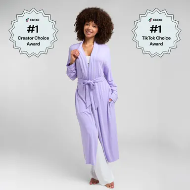 Comfrt | Luna Lounge Robe | Buttery-Soft Modal Spandex Jersey Bath Robe