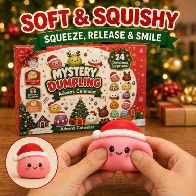 Christmas Advent Calendar 2026, 24 Days Countdown Calendar, Mini Dumpling Squishy Toys with Glitter, Christmas Holiday Gift for Kids