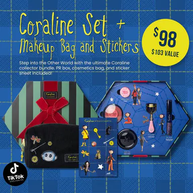 Coraline Set + Makeup bag and stickers